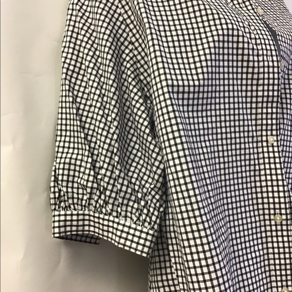 NEW Lauren Ralph Lauren Button Blouse Black White. - Picture 4 of 6